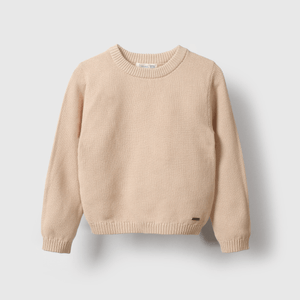 Sweater beige para niños, suave y cómodo