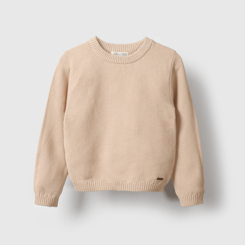 Sweater beige para niños, suave y cómodo