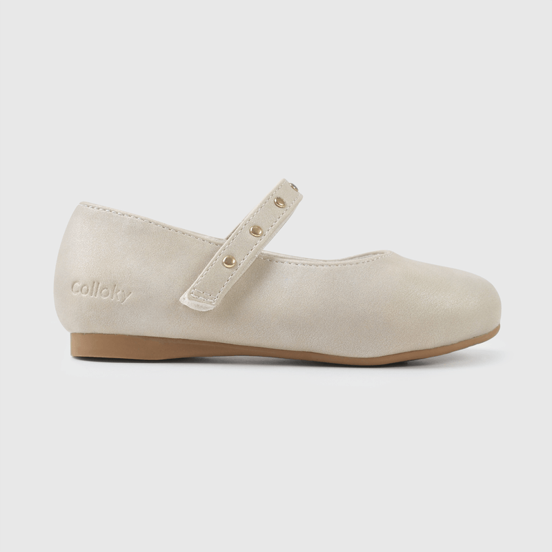 Ballerina dorada para niña, comodidad y estilo