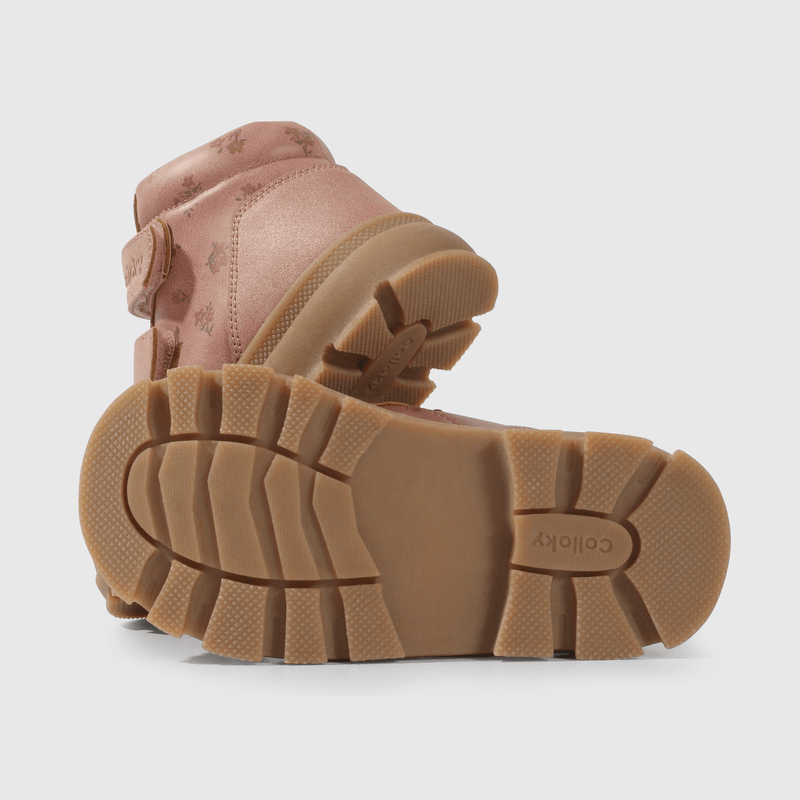 Botín rosado para niña, perfecto para caminantes