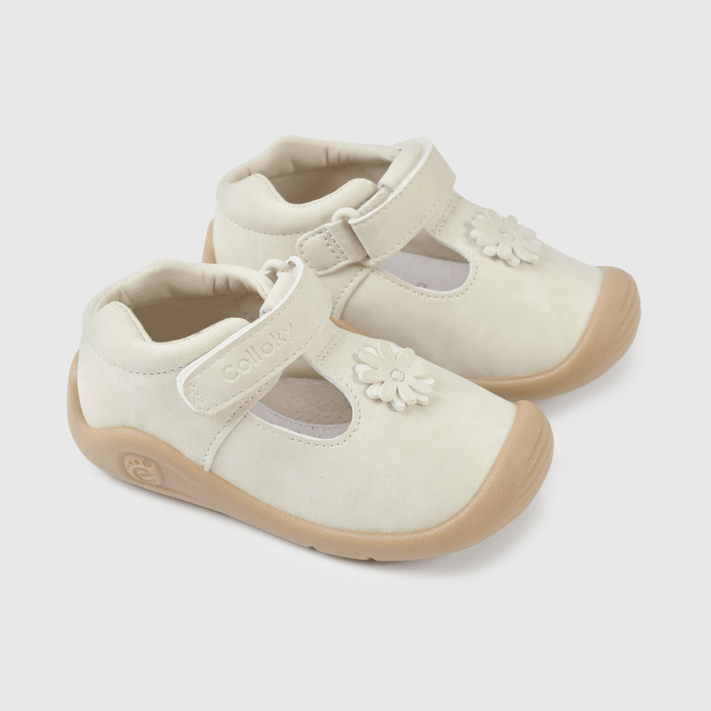Zapatos cómodos niña color blanco para primeros pasos