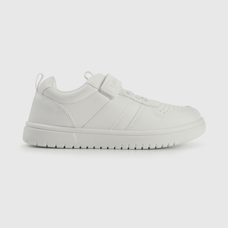 Zapatilla blanca unisex para niños, estilo y confort