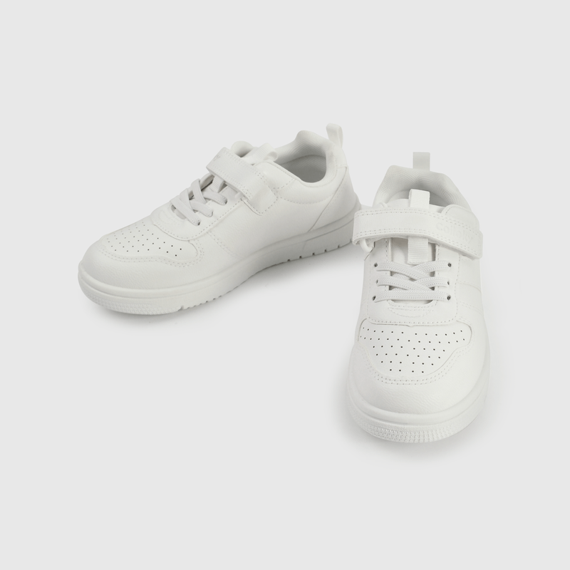 Zapatilla blanca unisex para niños, estilo y confort