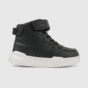 Zapatilla negra unisex para niños, comodidad y estilo