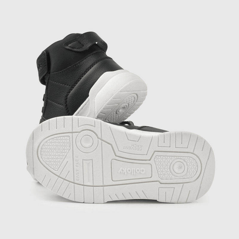 Zapatilla negra unisex para niños, comodidad y estilo