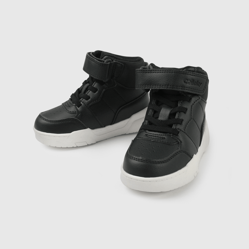 Zapatilla negra unisex para niños, comodidad y estilo