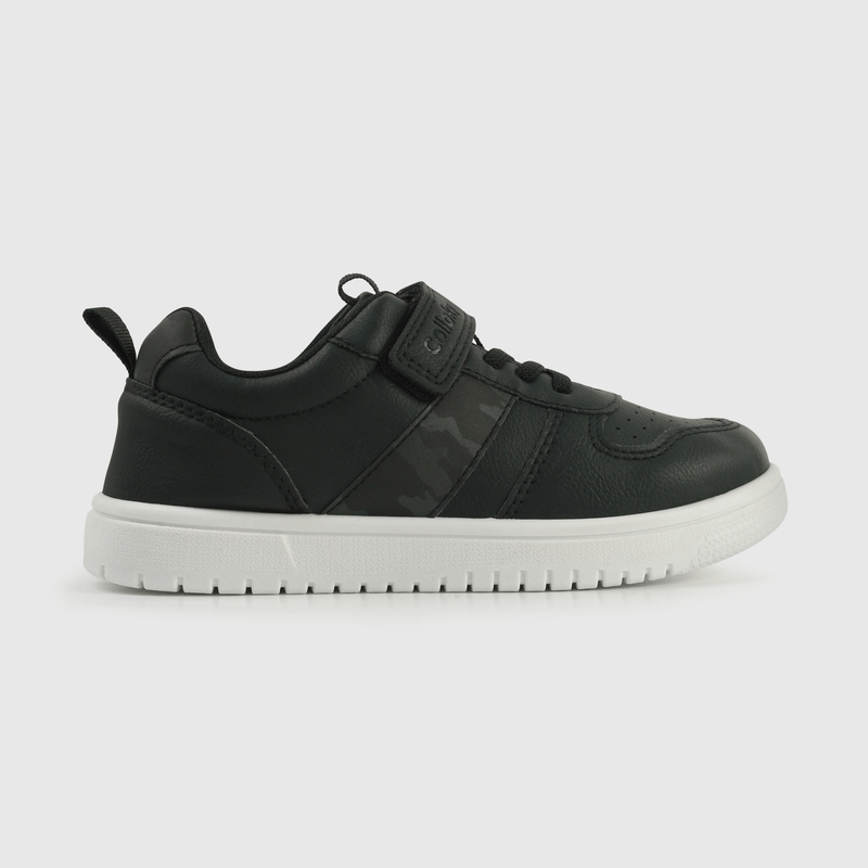 Zapatilla negra unisex para niños, estilo y comodidad