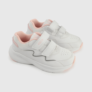 Zapatillas deportivas blancas y rosadas para niña