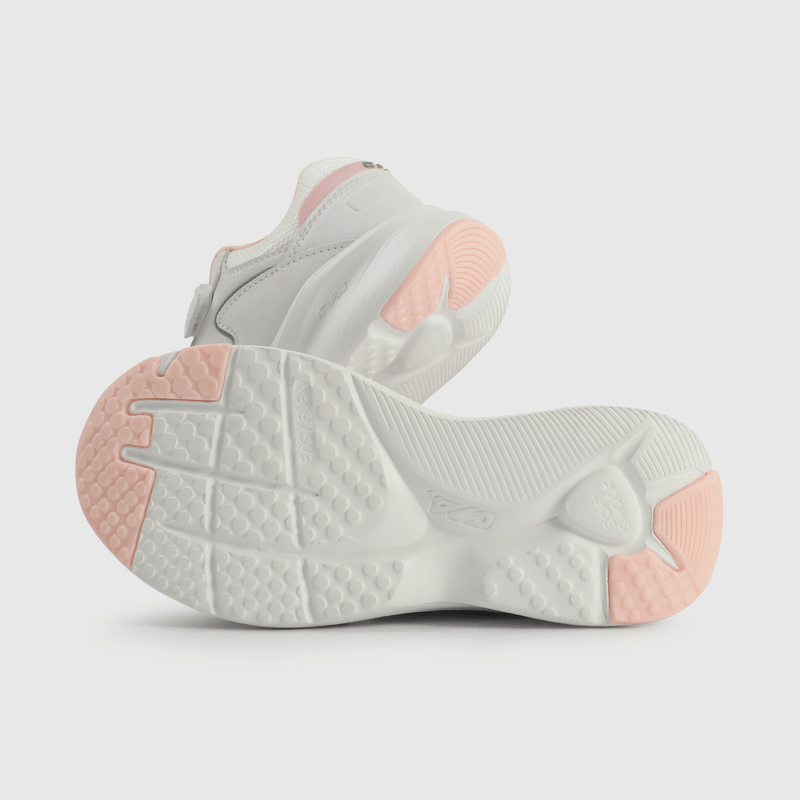 Zapatillas deportivas blancas y rosadas para niña