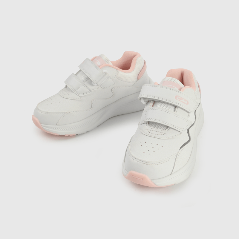 Zapatillas deportivas blancas y rosadas para niña
