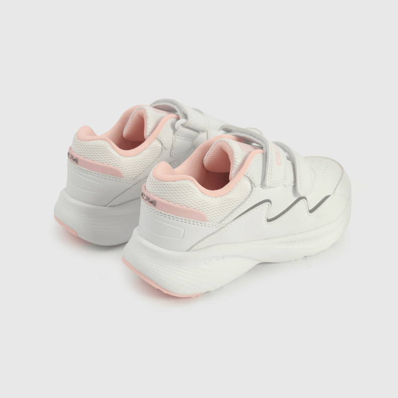Zapatillas deportivas blancas y rosadas para niña