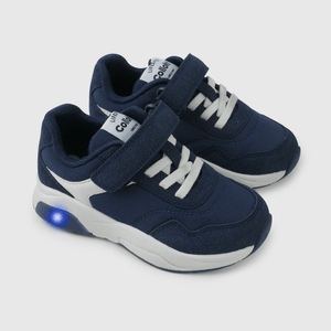 Zapatilla azul con luces para niños caminantes