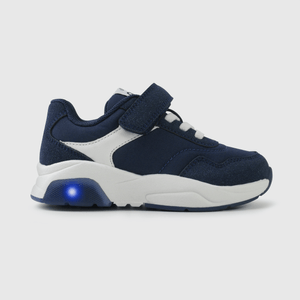 Zapatilla azul con luces para niños caminantes