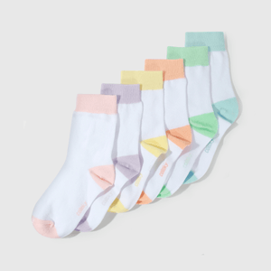 Calcetines blancos para niños, pack de 6 colores