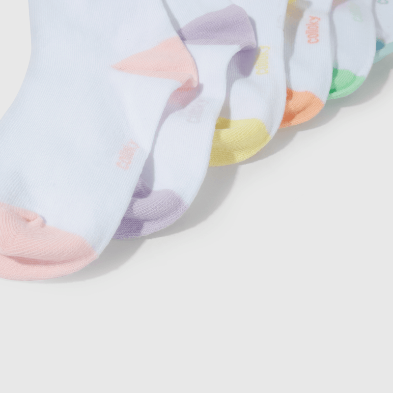 Calcetines blancos para niños, pack de 6 colores