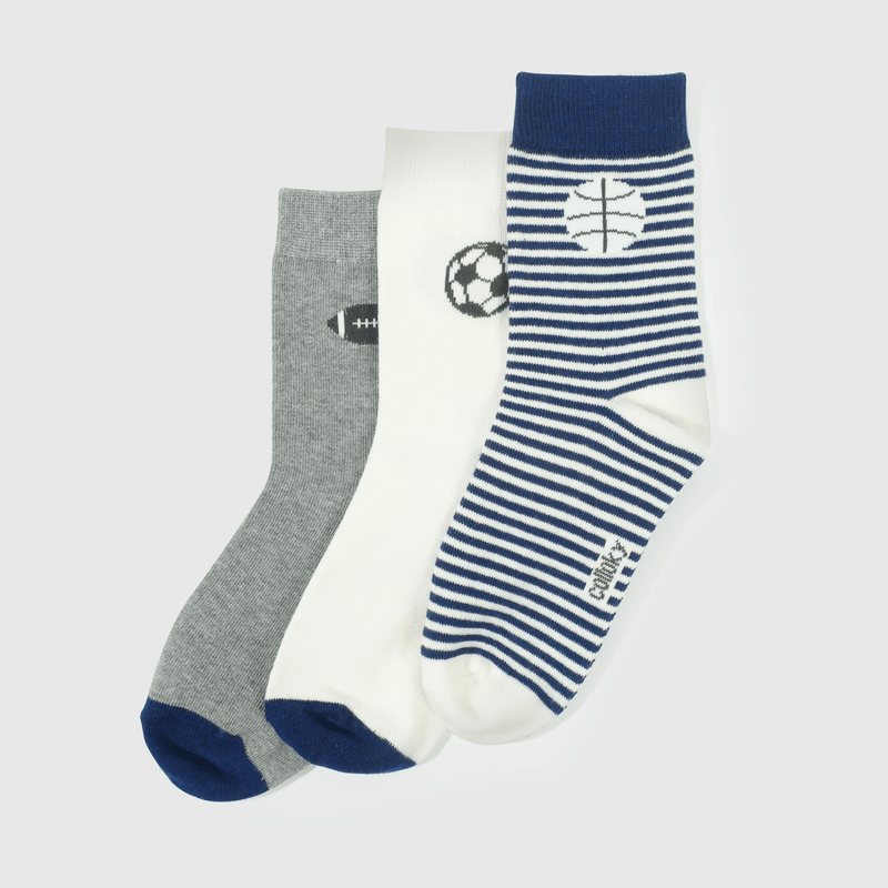 Calcetines deportivos azules para niños, pack de 3
