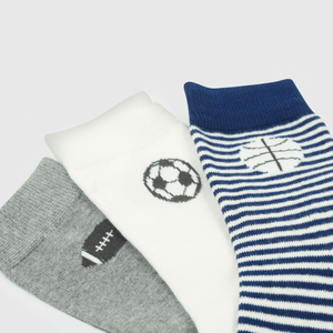 Calcetines deportivos azules para niños, pack de 3