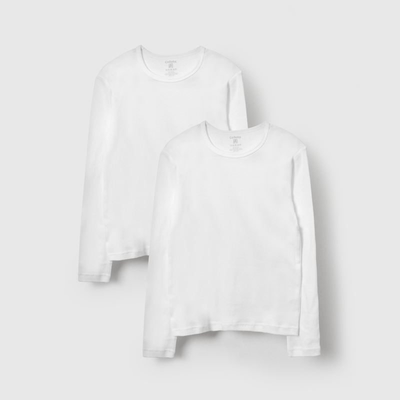 Pack 2 Camisetas Manga Larga Blanca