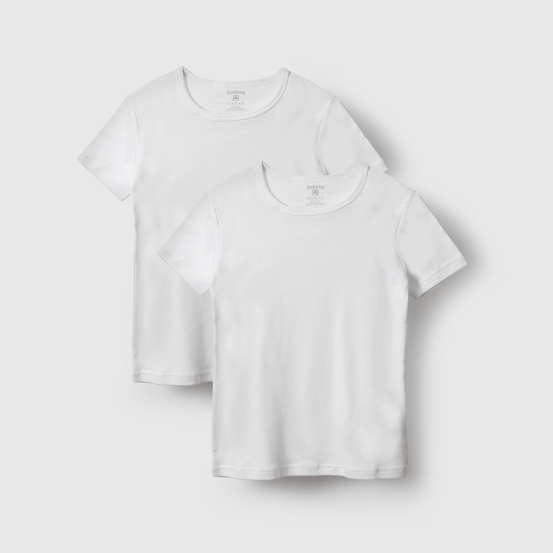 Camisetas blancas para niños, pack de 2