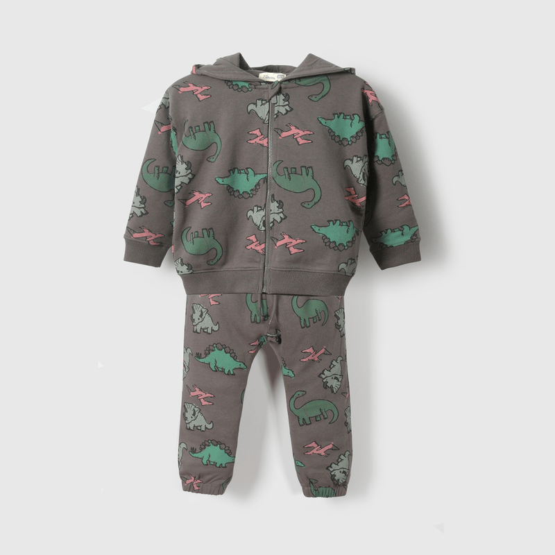 Buzo verde con dinosaurios para niños enérgicos