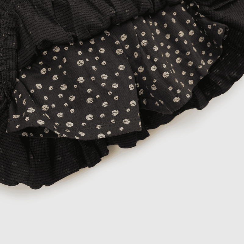 Falda Short Negra Estampada