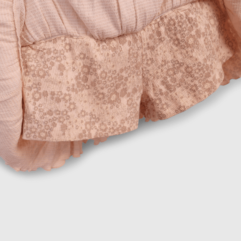 Falda corta rosada con flores para niñas - Ropa infantil