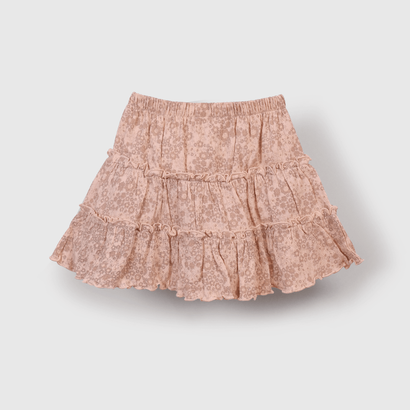 Falda Short Rosada Flores
