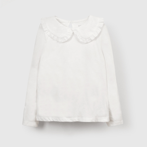 Polera blanca para niña, estilo encantador y cómodo