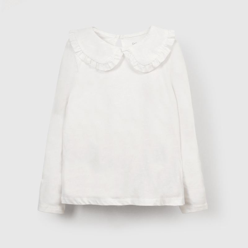 Polera blanca para niña, estilo encantador y cómodo