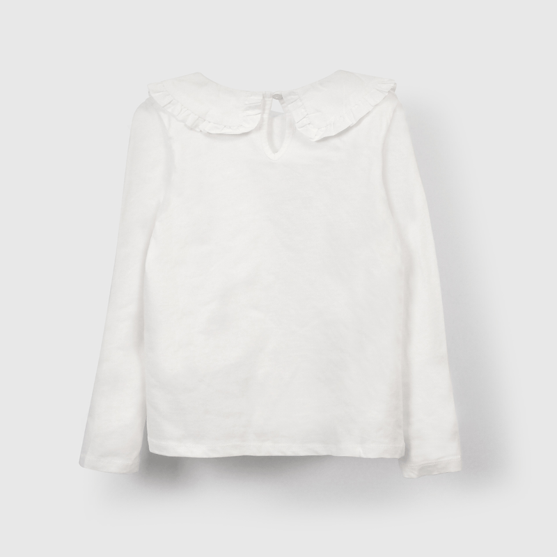 Polera blanca para niña, estilo encantador y cómodo