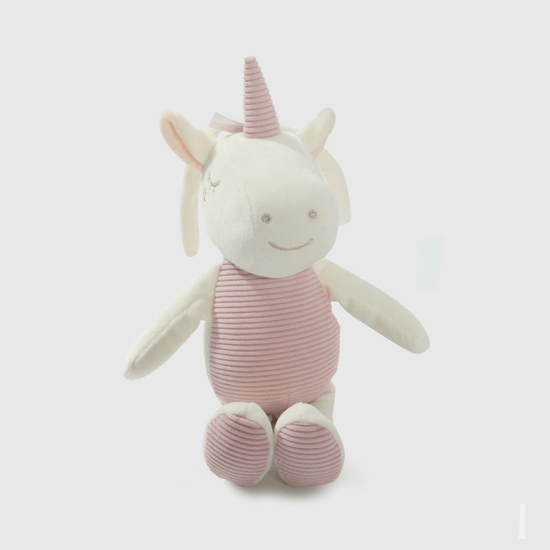 Unicornio blanco suave y tierno para guaguas