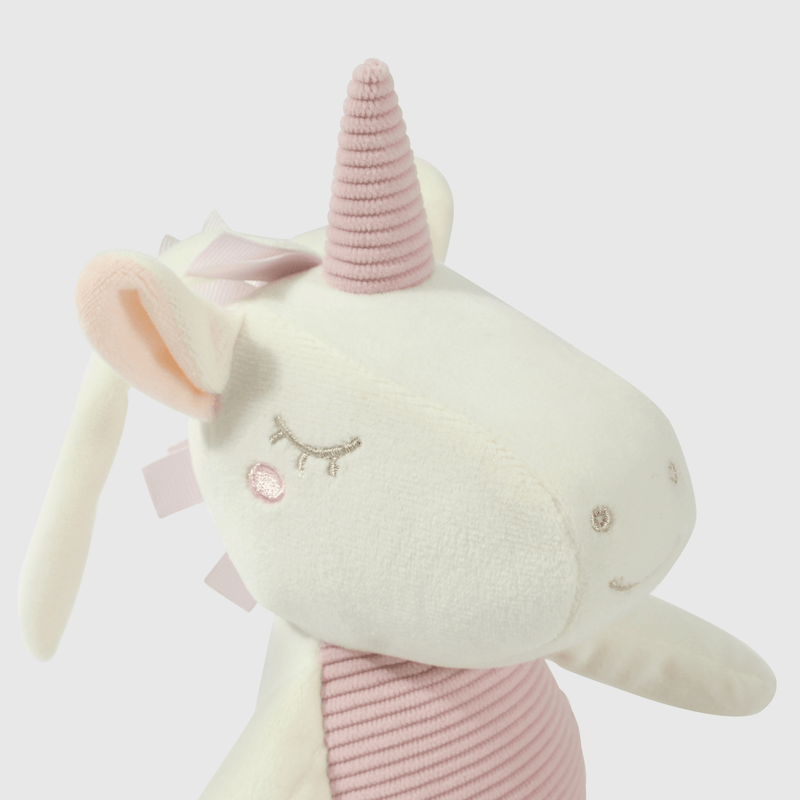 Unicornio blanco suave y tierno para guaguas