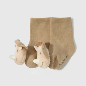 Calcetines Dino Beige para guaguas, suaves y cómodos