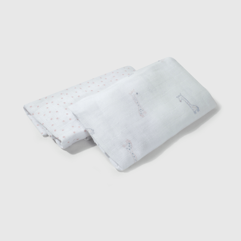 Tutos de muselina blanco para guaguas, pack de 2