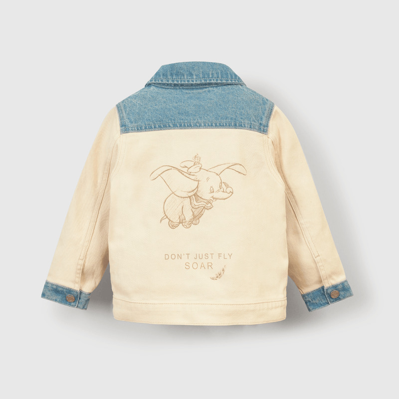 Chaqueta de mezclilla azul para niña con Dumbo