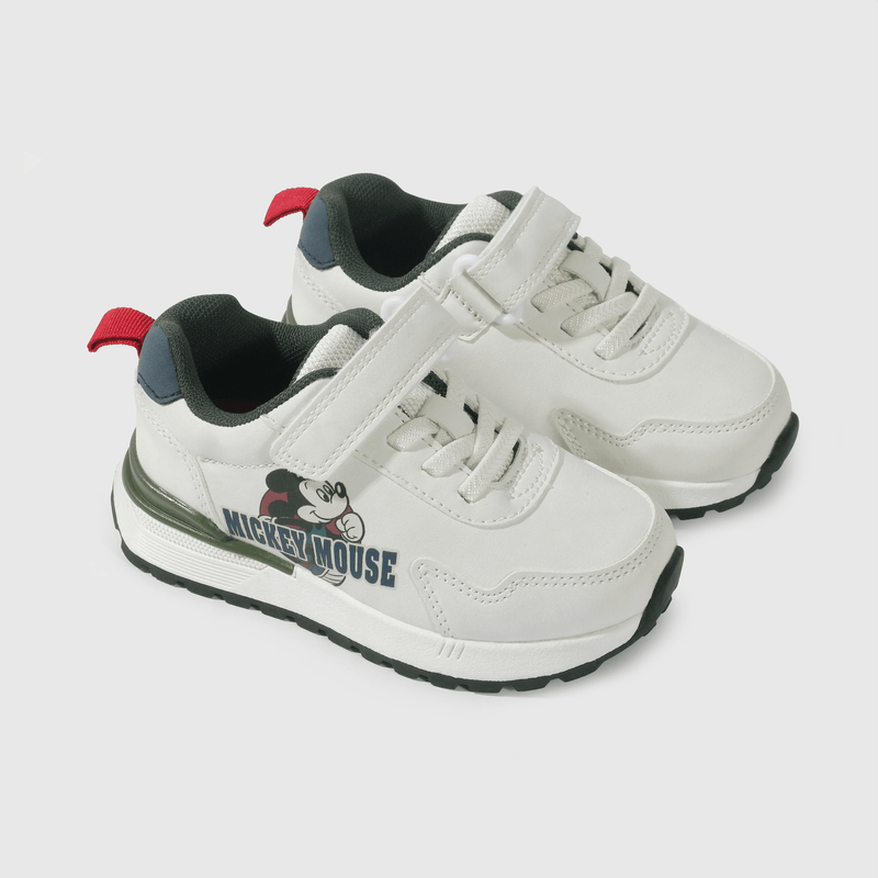 Zapatilla blanca Mickey Mouse para niño, comodidad y estilo