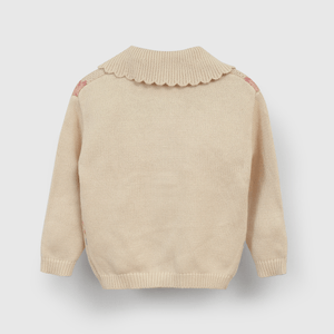Chaleco crema con flores para niña, estilo y comodidad