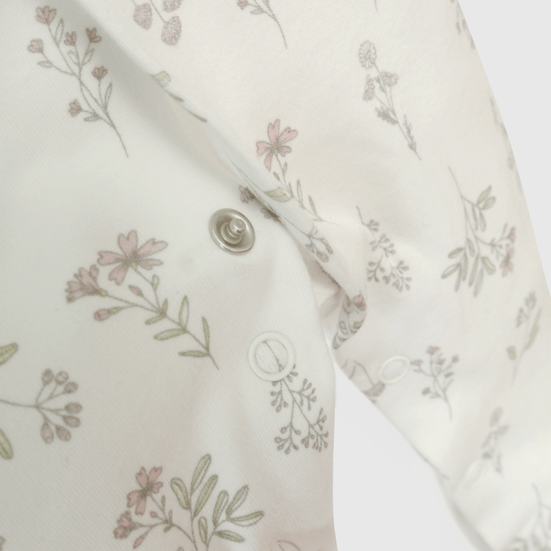 Osito Blanco Estampado Flores de Bebé