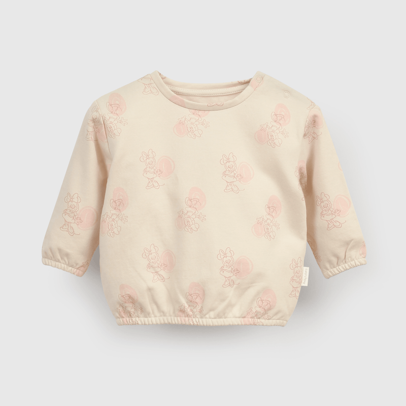Polerón beige con Minnie para guaguas, suave y cómodo