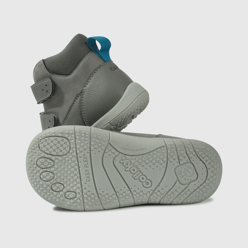 Zapatos grises para niños, cómodos y seguros en cada paso