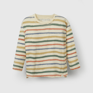 Polera rayada niño en colores cálidos y cómodos