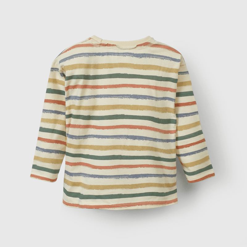 Polera rayada niño en colores cálidos y cómodos
