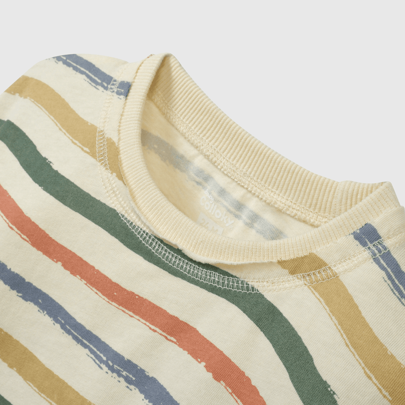 Polera rayada niño en colores cálidos y cómodos