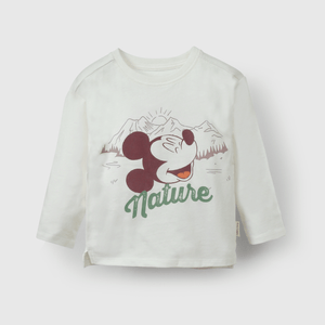 Polera blanca Mickey Mouse para niños, comodidad y estilo