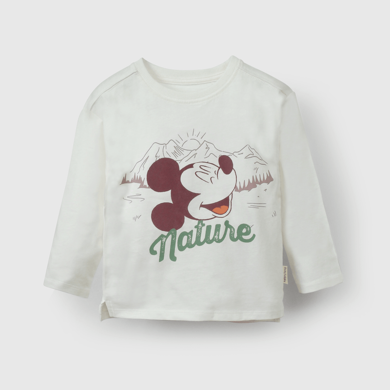 Polera blanca Mickey Mouse para niños, comodidad y estilo