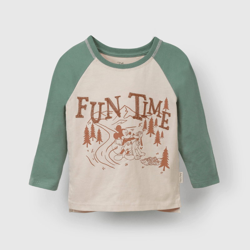 Polera verde Mickey Mouse para niños llenos de alegría