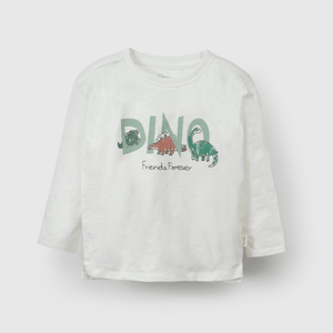 Polera Blanca Dinosaurios