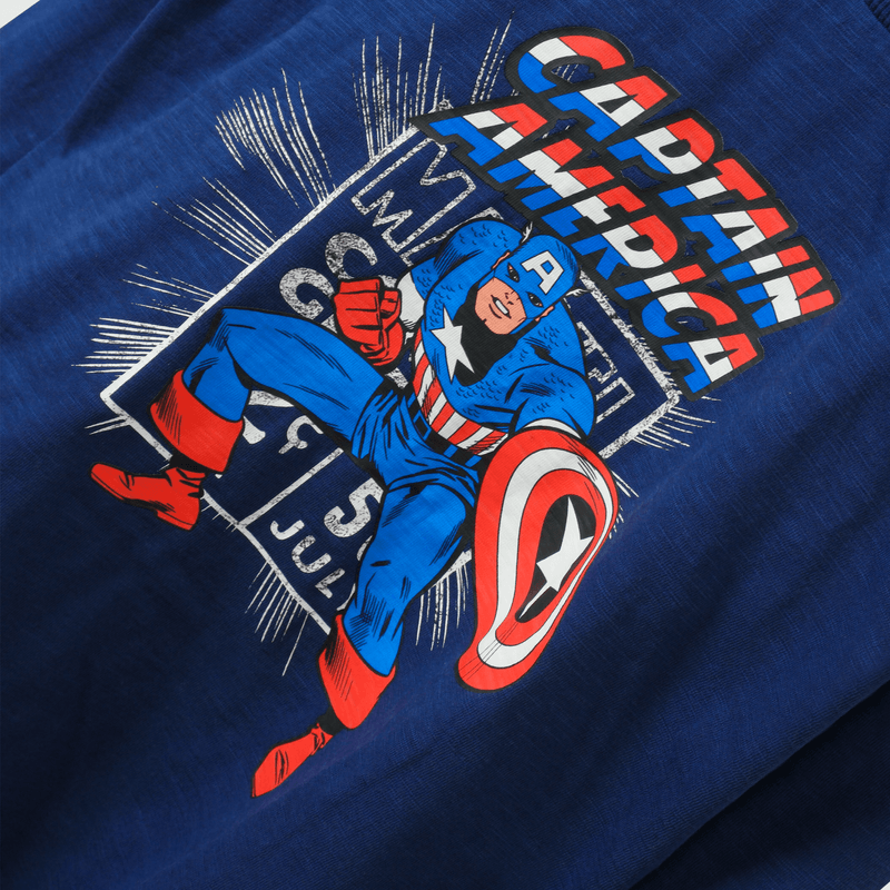 Polera azul con Capitán América para niños