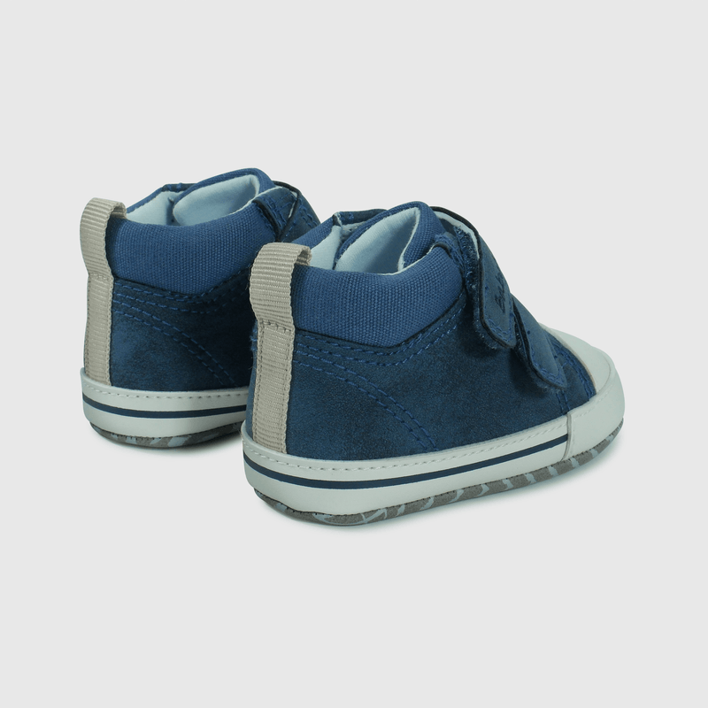 Zapatilla azul para guagua, suave y cómoda