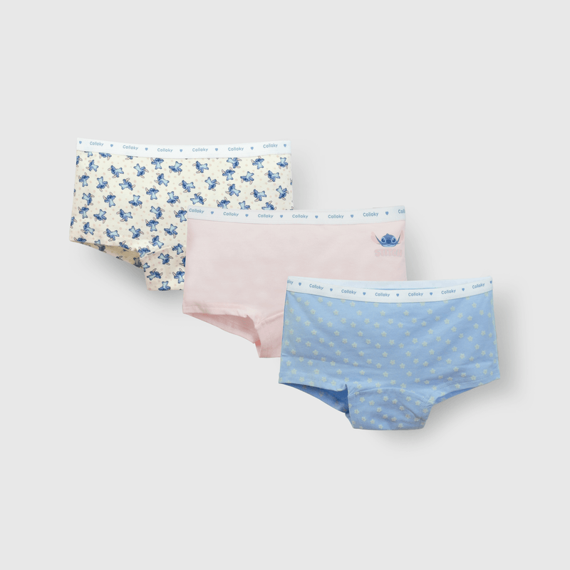 Pack 3 Pantaletas Stitch Celeste